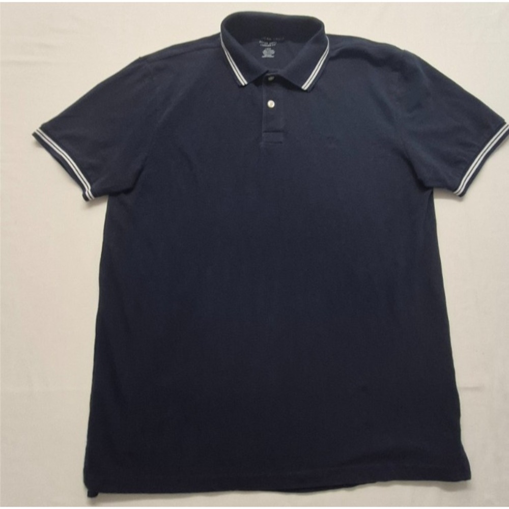 American Eagle men's navy bleu super soft standard fit short sleeve polo shirt L